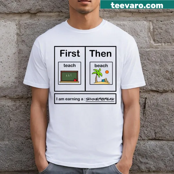 Funny teacher T-shirt with the phrase about summer break