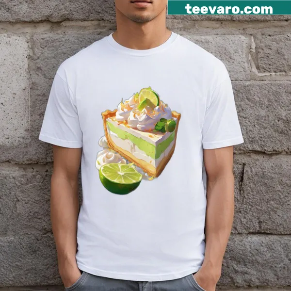 T-shirt featuring a slice of key lime pie with playful text