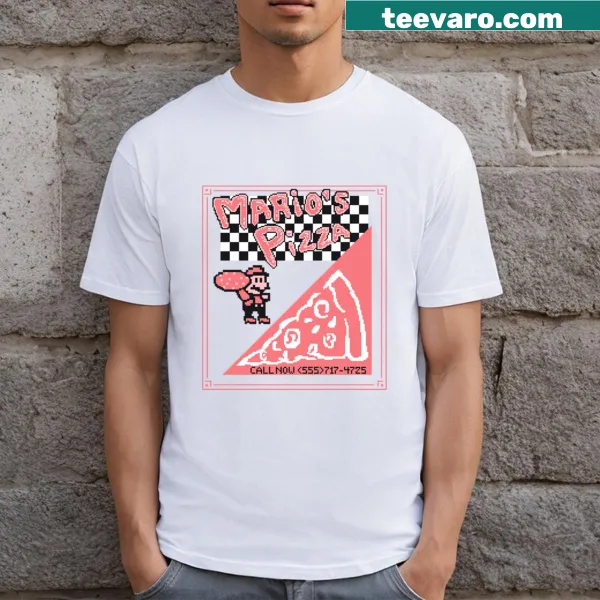 Vintage Mario's Pizza graphic T-shirt from the 1980s