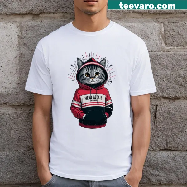 Cute T-shirt with a playful cat graphic
