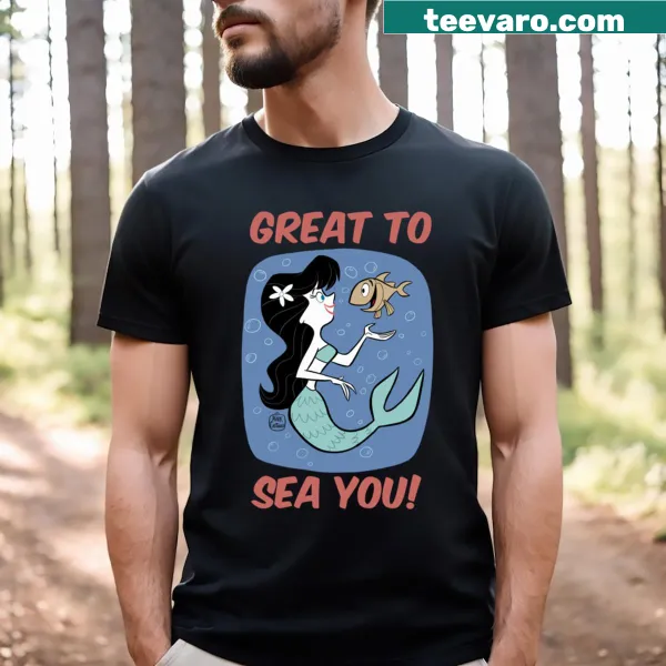 Cartoon T-shirt featuring a playful mermaid design