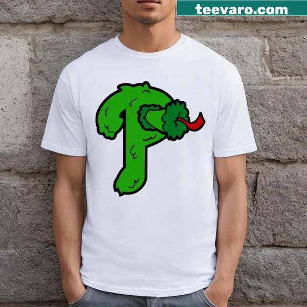 Playful Philly Phanatic illustration on a baseball T-shirt