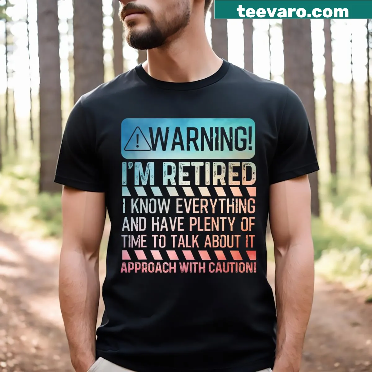 Retirement t-shirt for men with playful design — on a men's t-shirt