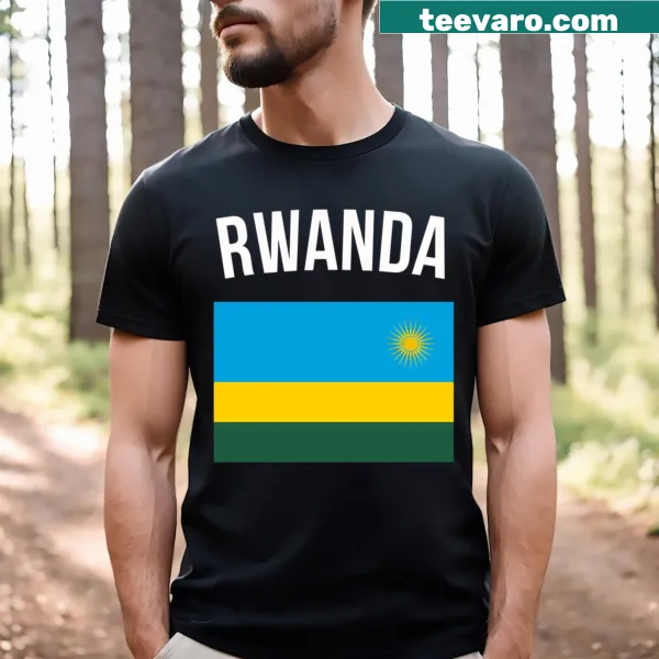 Rwanda flag themed t-shirt showcasing national pride