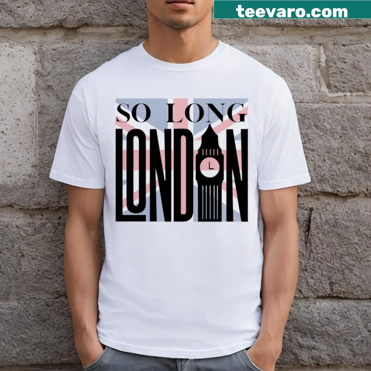 Illustrative t-shirt featuring iconic London symbols — on a men's t-shirt