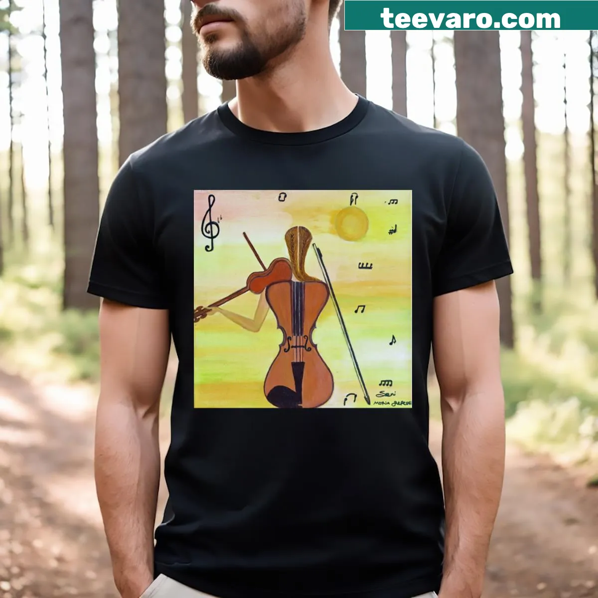 Inspirational T-shirt centered on soul music theme — on a men's t-shirt