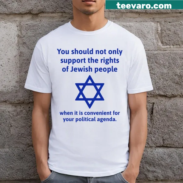 T-shirt advocating for the rights of Jewish people with clear text