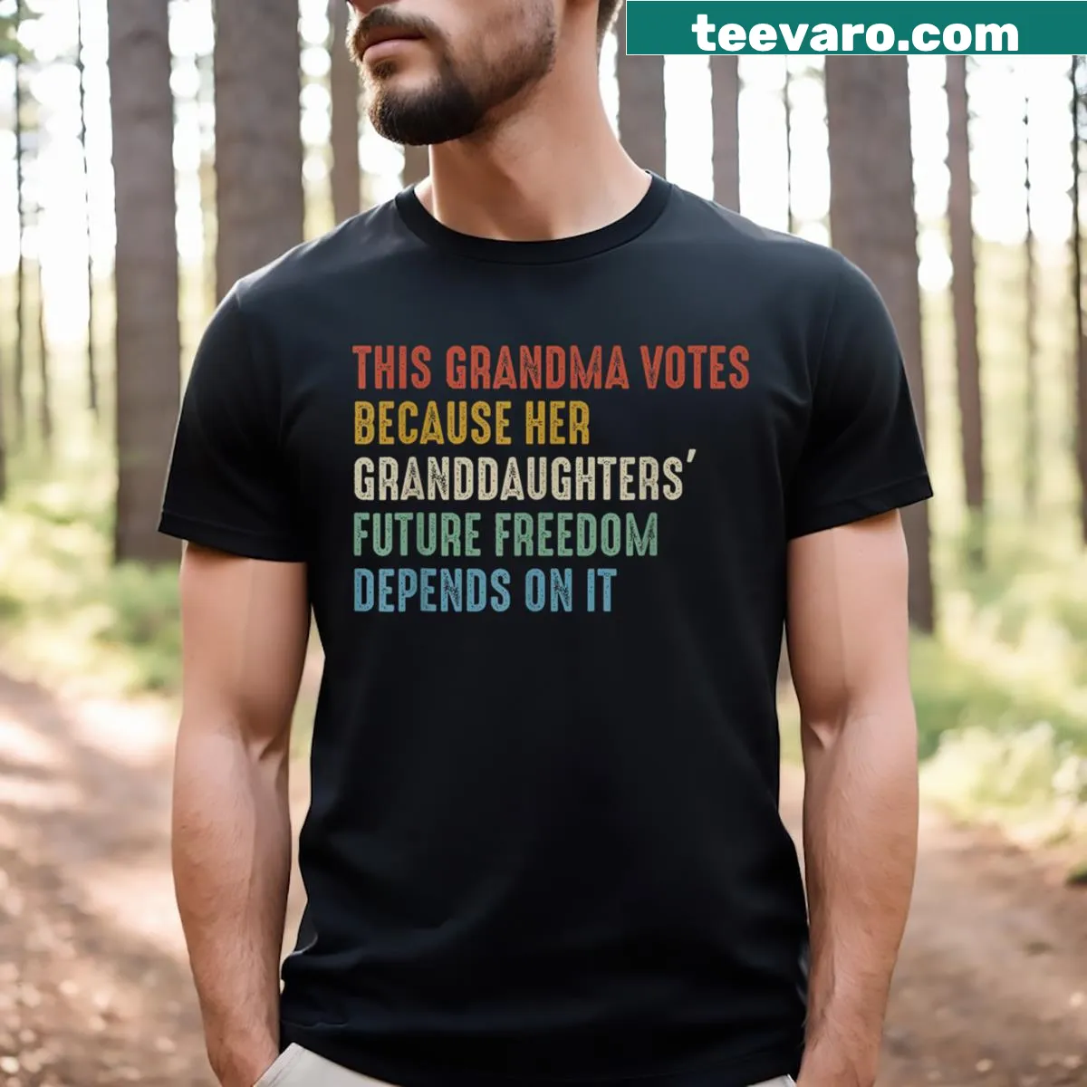 T-shirt with a message about voting and family values — on a men's t-shirt
