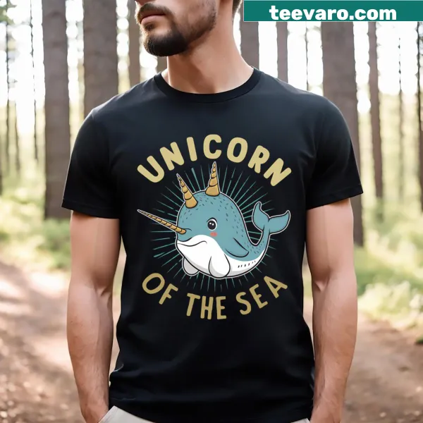 Unicorn Of The Sea T-shirt with whimsical ocean unicorn graphic