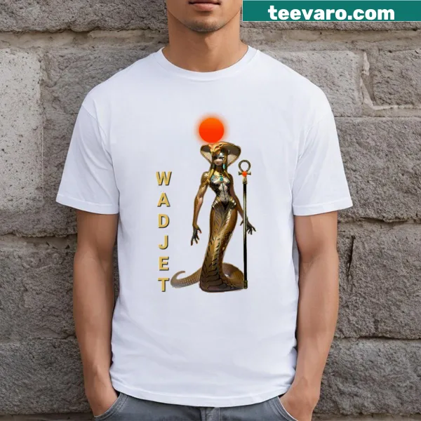 Illustrative T-shirt featuring Wadjet, the Egyptian cobra goddess