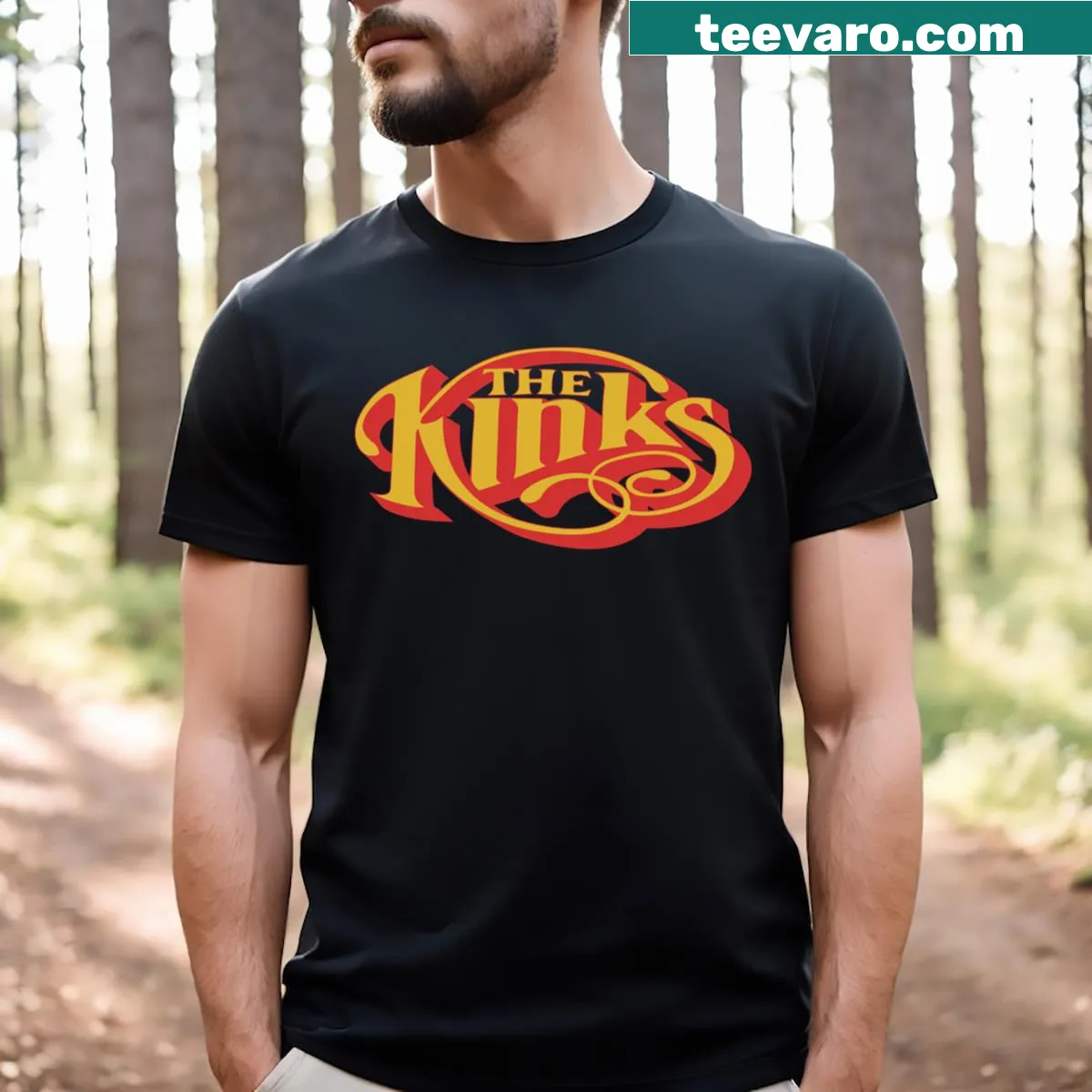 Vintage-style T-shirt celebrating 1960s rock legends with iconic graphics — on a men's t-shirt