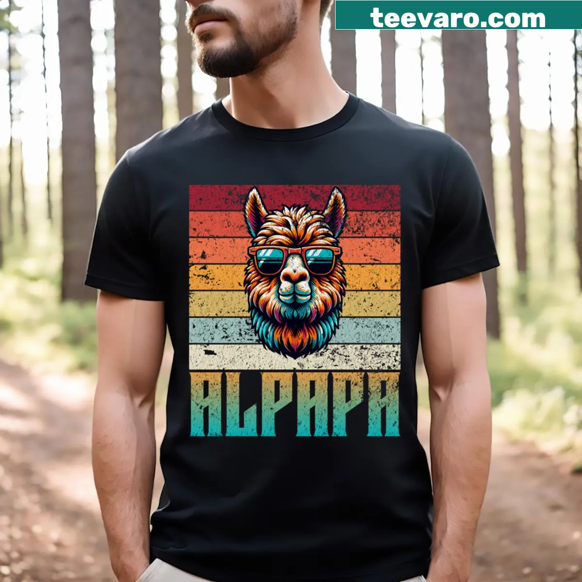Cute Alpapa Alpaca design for Father's Day T-shirt — on a men's t-shirt