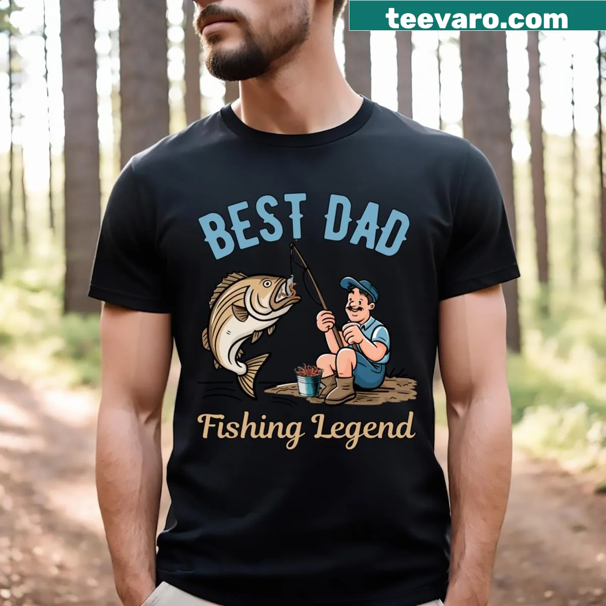 Funny Fishing Legend t-shirt for dads who love fishing — on a men's t-shirt