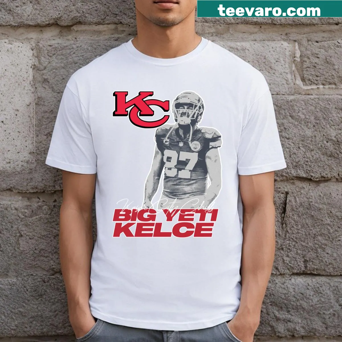 Big Yeti graphic T-shirt representing mythical adventures — on a men's t-shirt