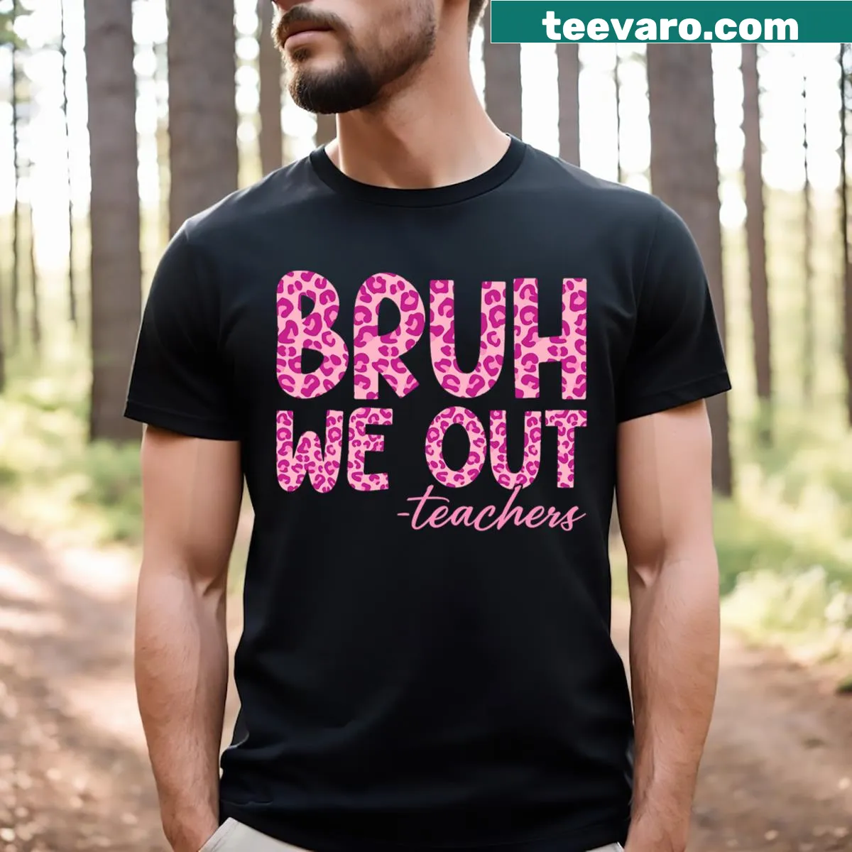 Retro teacher T-shirt for the last day of school with 'Bruh We Out 2024' — on a men's t-shirt