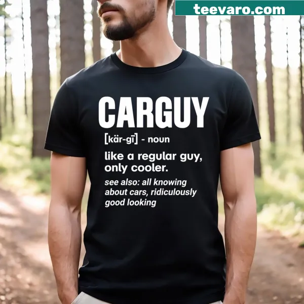 Funny mechanic t-shirt with 'Car Guy' definition in bold typography