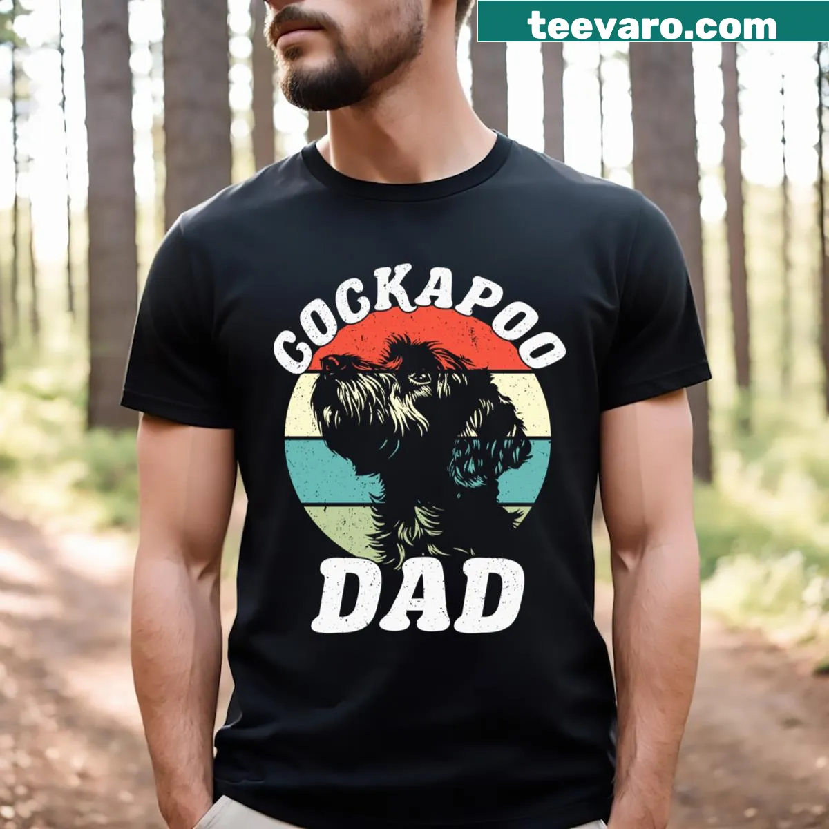 Vintage-style T-shirt for Cockapoo dads with a humorous dog graphic — on a men's t-shirt