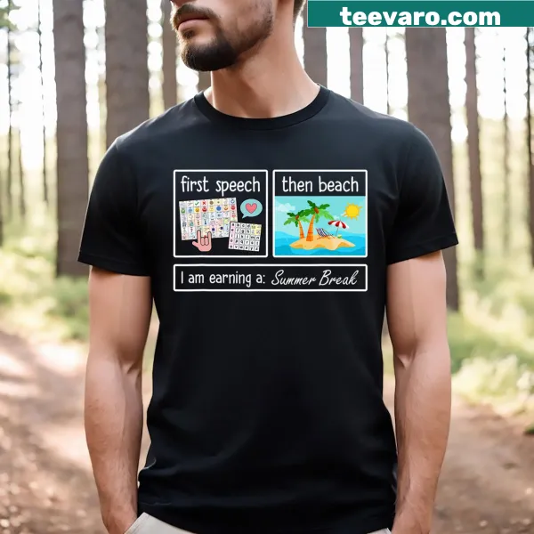 Teacher t-shirt with humorous slogan about summer break