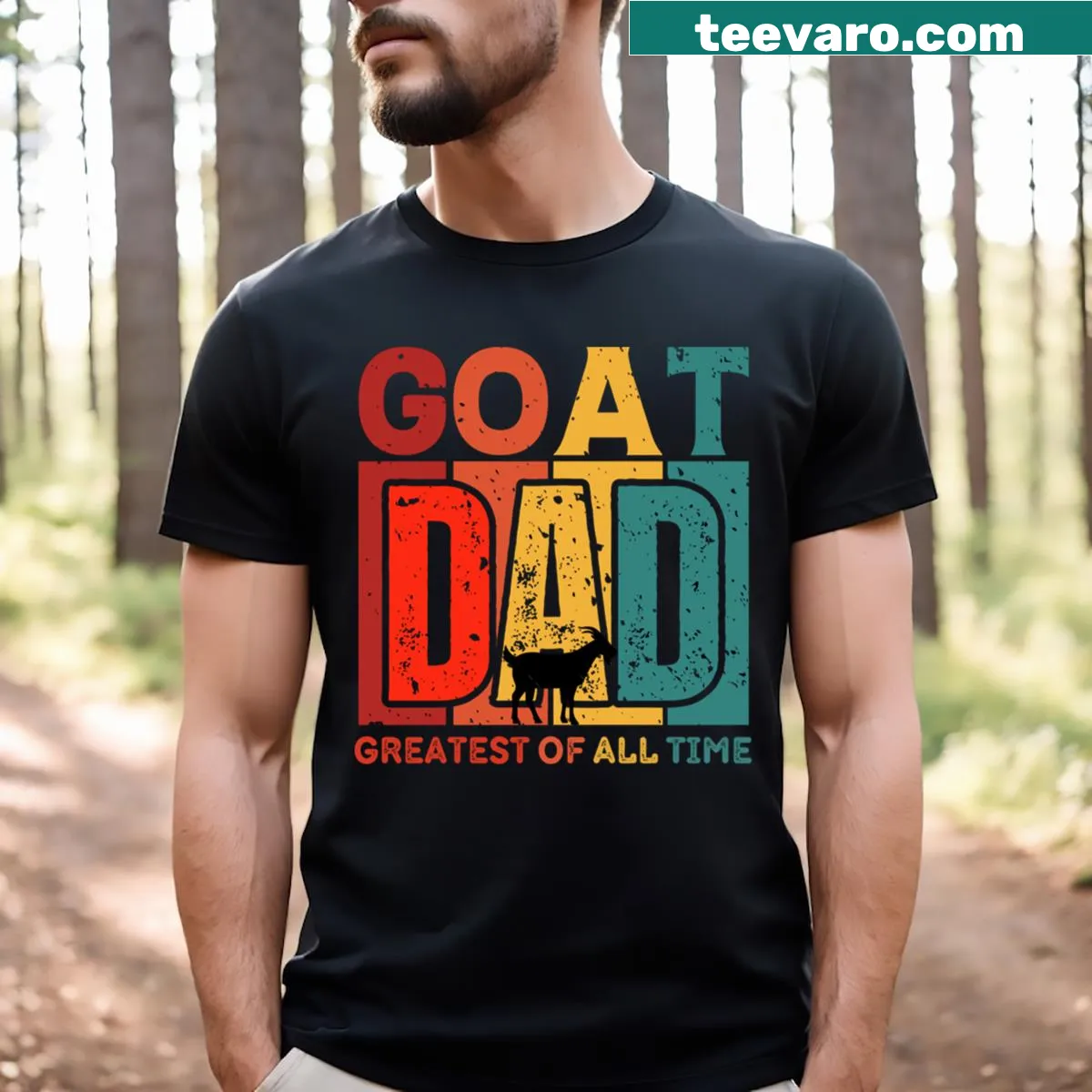 Funny Goat Dad T-shirt, perfect for active fathers on Father's Day — on a men's t-shirt