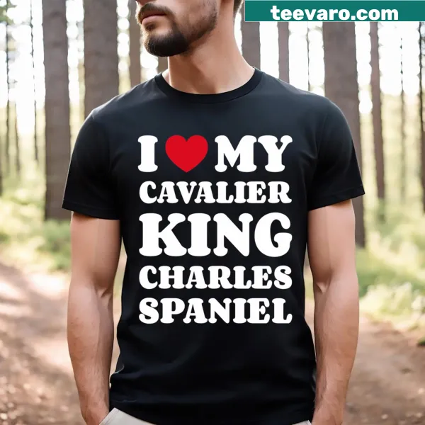 Illustrative t-shirt featuring a Cavalier King Charles Spaniel design.