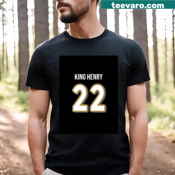 Graphic t-shirt featuring Derrick Henry and Baltimore Ravens design