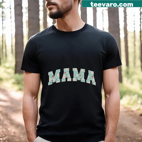 Charming floral design with 'Mama' on a T-shirt for mothers.