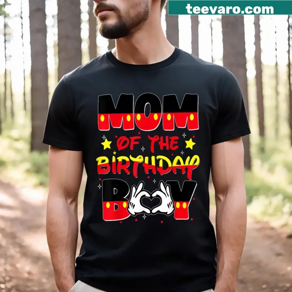 Cute T-shirt with mouse family illustration for birthday boy