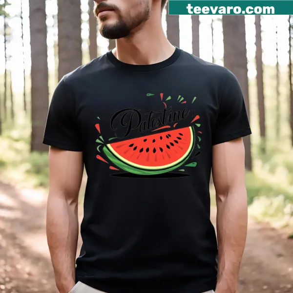 Watermelon graphic with Palestine slogan t-shirt