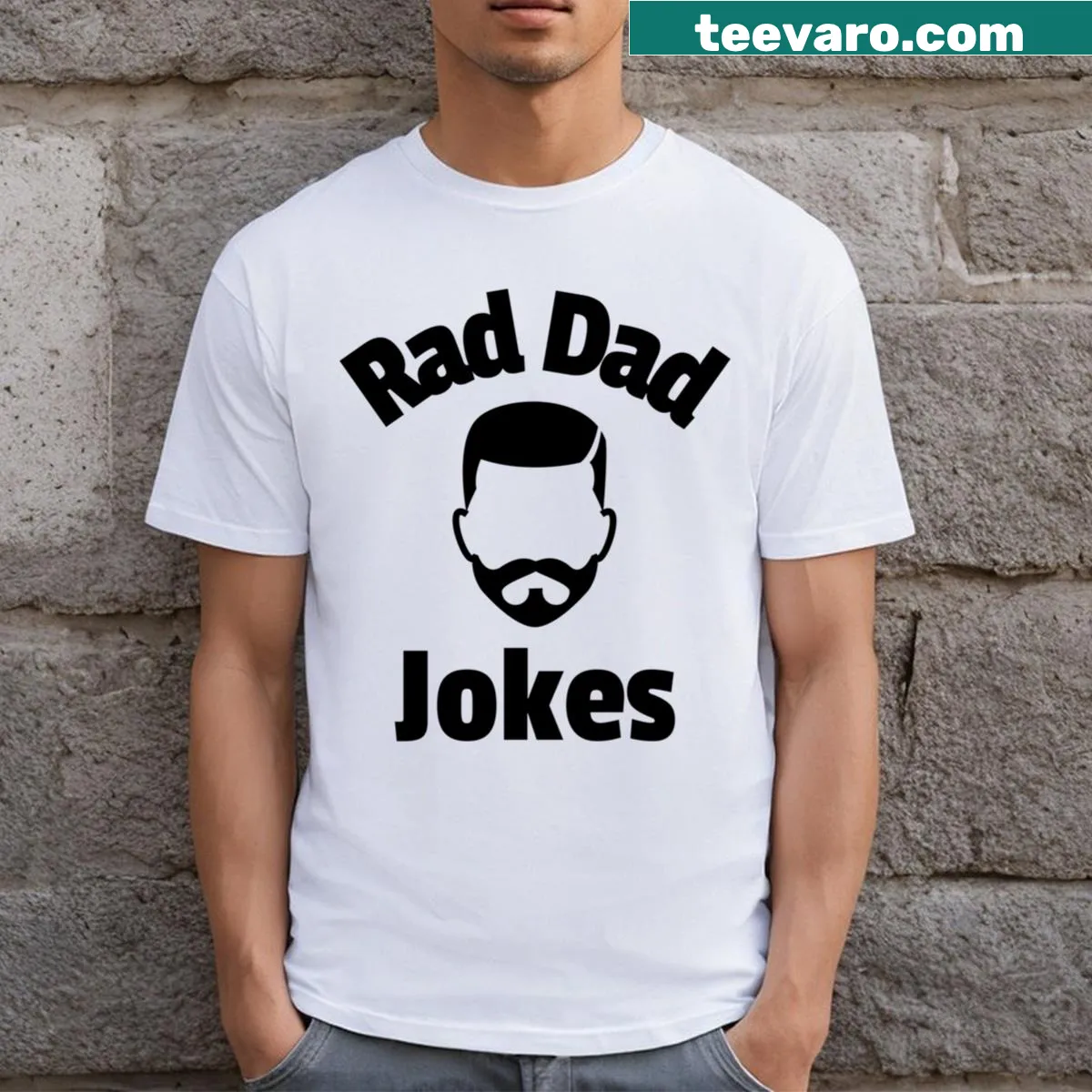 Rad Dad Jokes Funny Dads T-shirt — on a men's t-shirt
