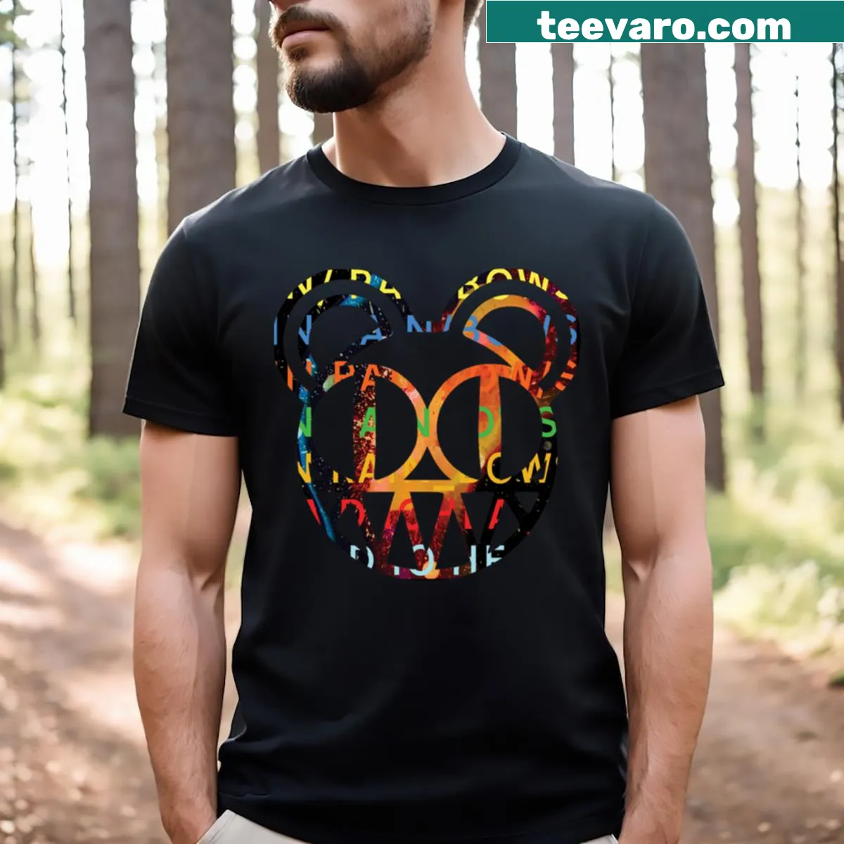 Radiohead logo T-shirt design — on a men's t-shirt