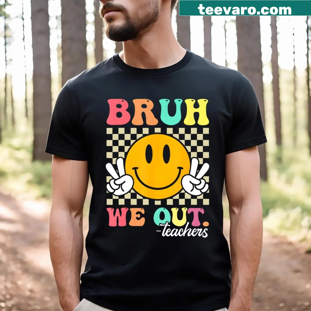 Humorous teacher T-shirt celebrating summer break — on a men's t-shirt