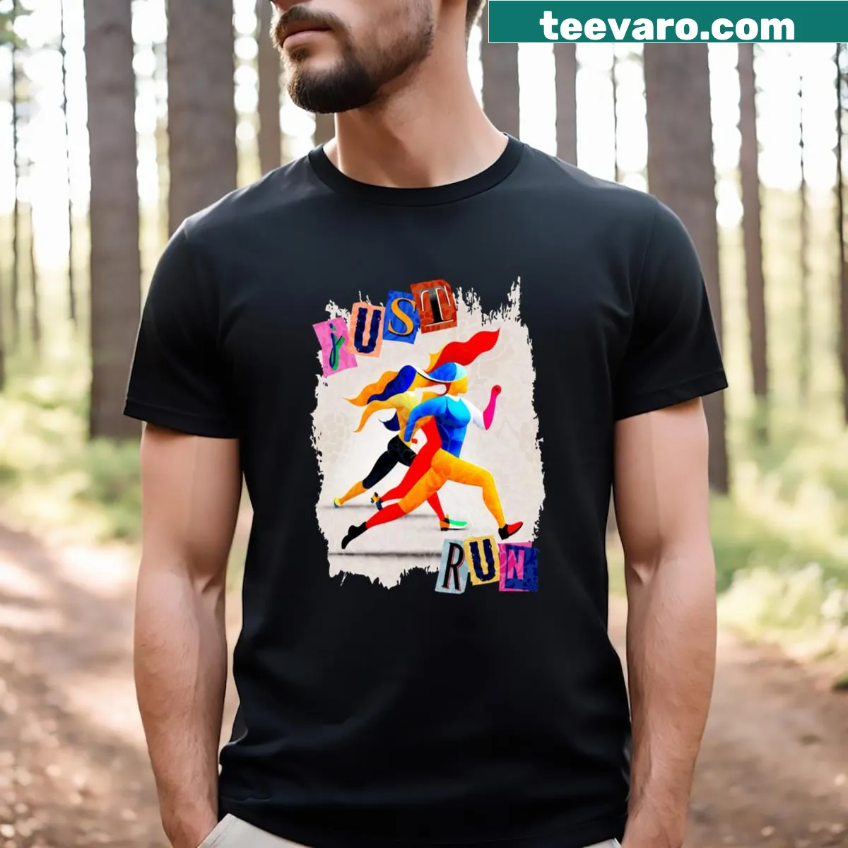 Humorous text design capturing the running lifestyle. — on a men's t-shirt