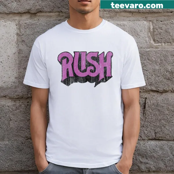 Distressed t-shirt featuring the classic Rush logo