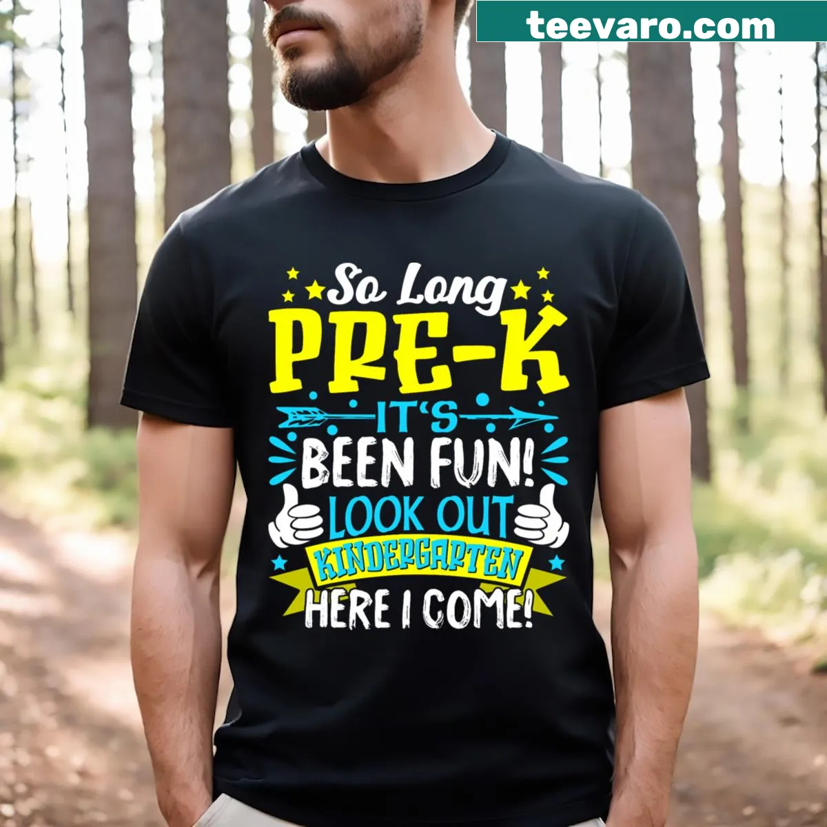 Graduation t-shirt with fun typography for pre-K students — on a men's t-shirt