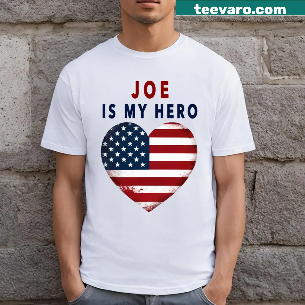 T-shirt promoting U.S. Presidential Elections with bold text — on a men's t-shirt