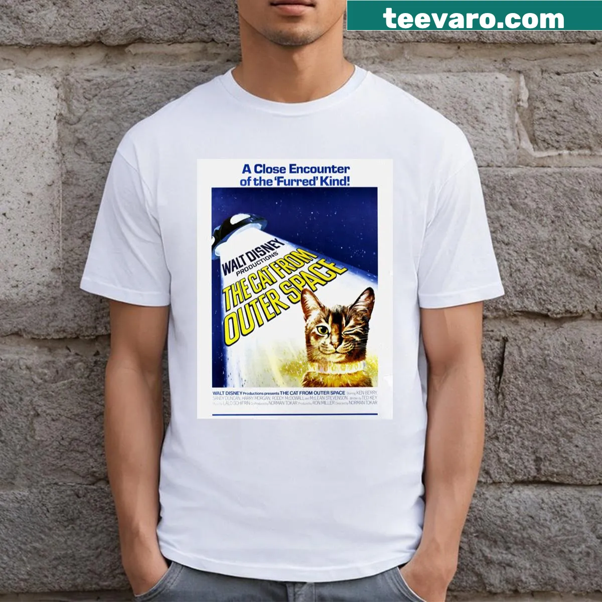 Vintage Cat From Outer Space t-shirt from 1978 — on a men's t-shirt