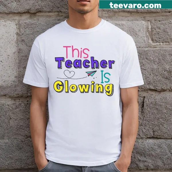 Funny teacher t-shirt with a glowing summer theme
