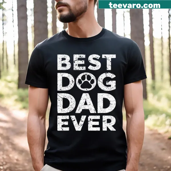 Vintage distressed t-shirt with 'Best Dog Dad Ever' text