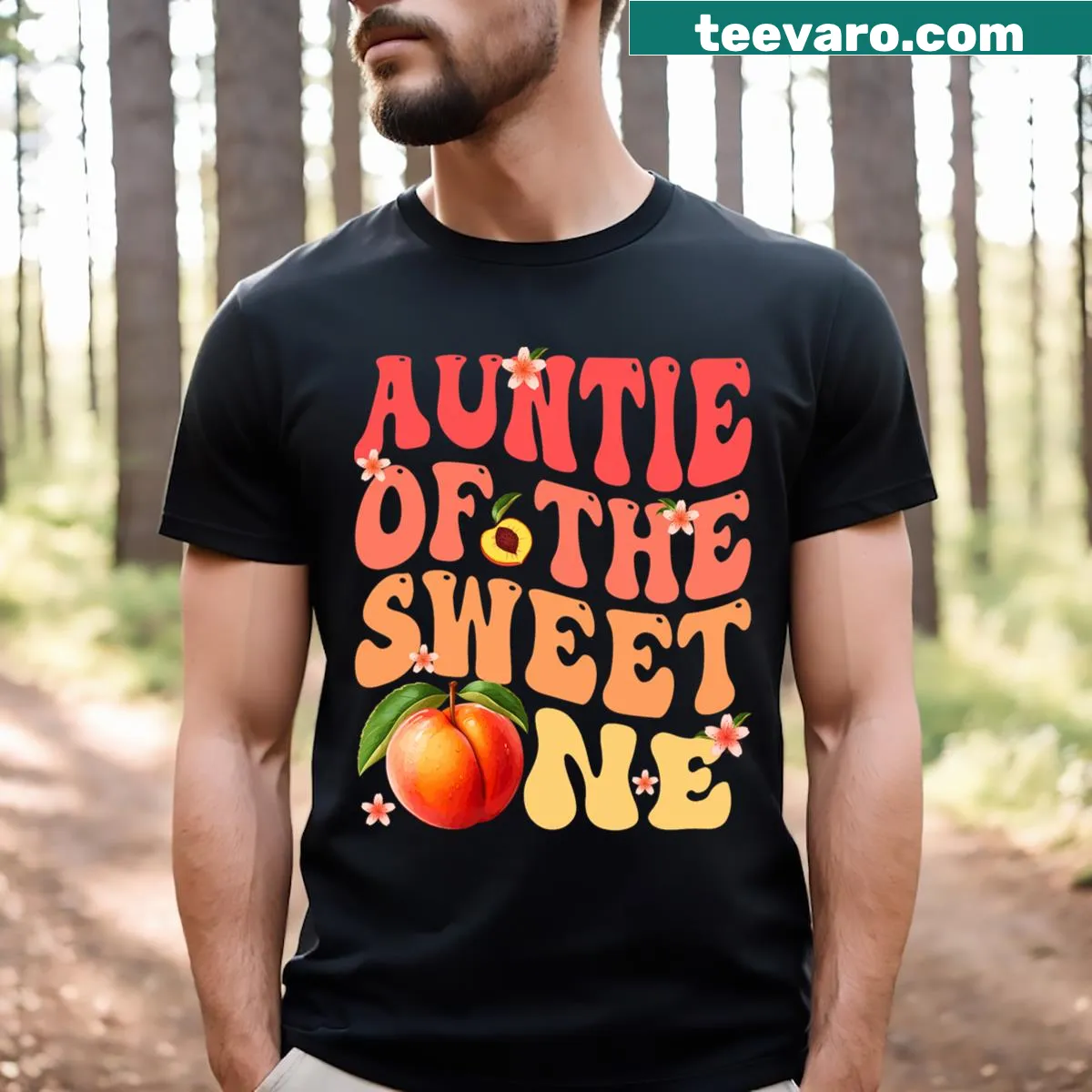 Retro Auntie Of The Sweet One T-shirt for birthday — on a men's t-shirt