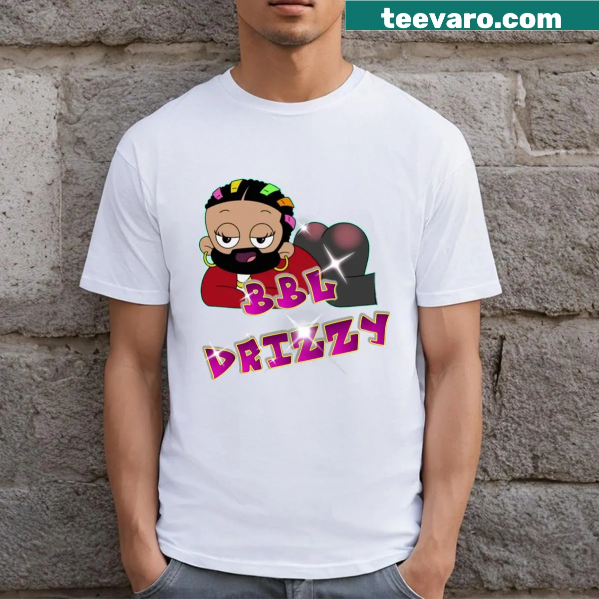 Playful typography of Bbl Drizzy on a casual tee — on a men's t-shirt
