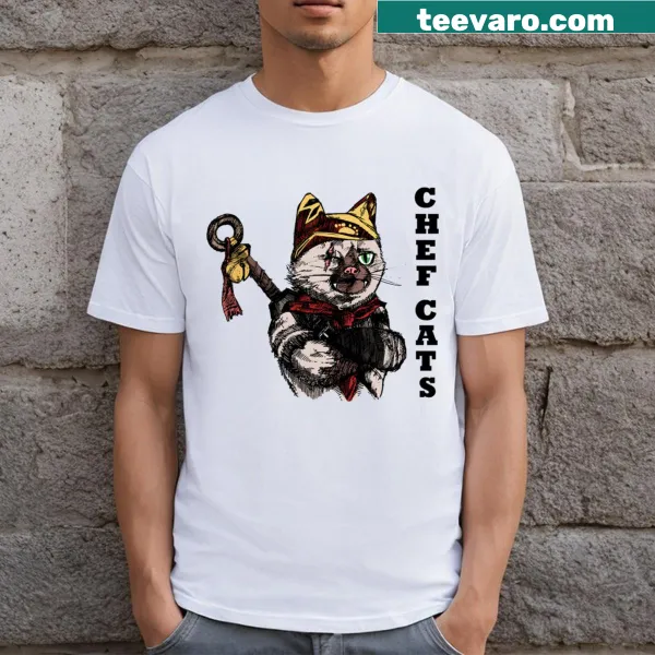 Adorable cat chef design on a T-shirt