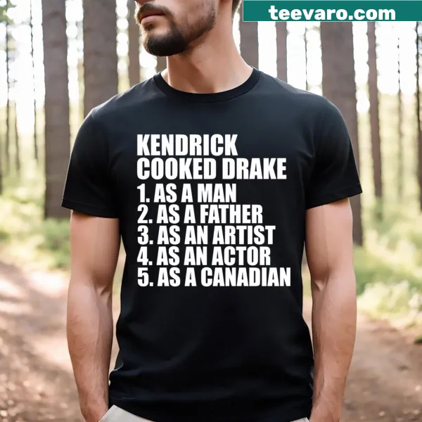 Humorous Cooked T-shirt featuring bold typography about cooking.
