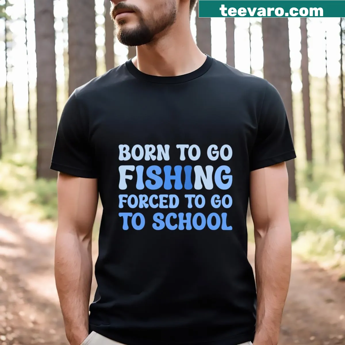 Funny fishing-themed graphic on a casual T-shirt — on a men's t-shirt