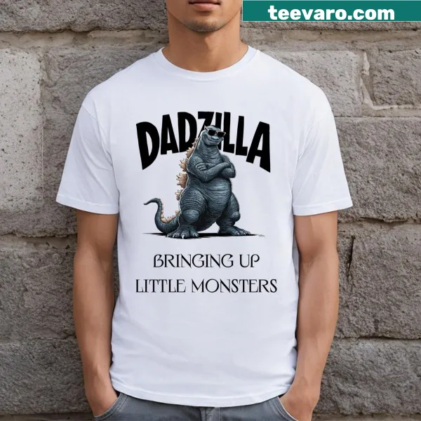 Funny Dadzilla t-shirt with monster dad illustration