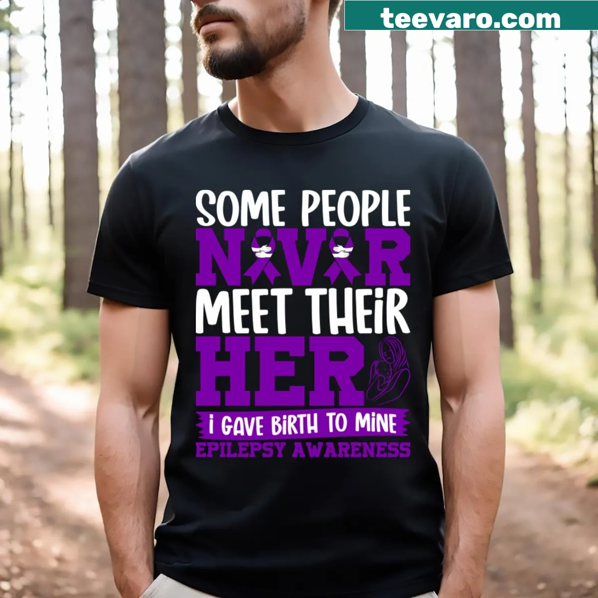Heartfelt T-shirt for mothers of epilepsy warriors — on a men's t-shirt