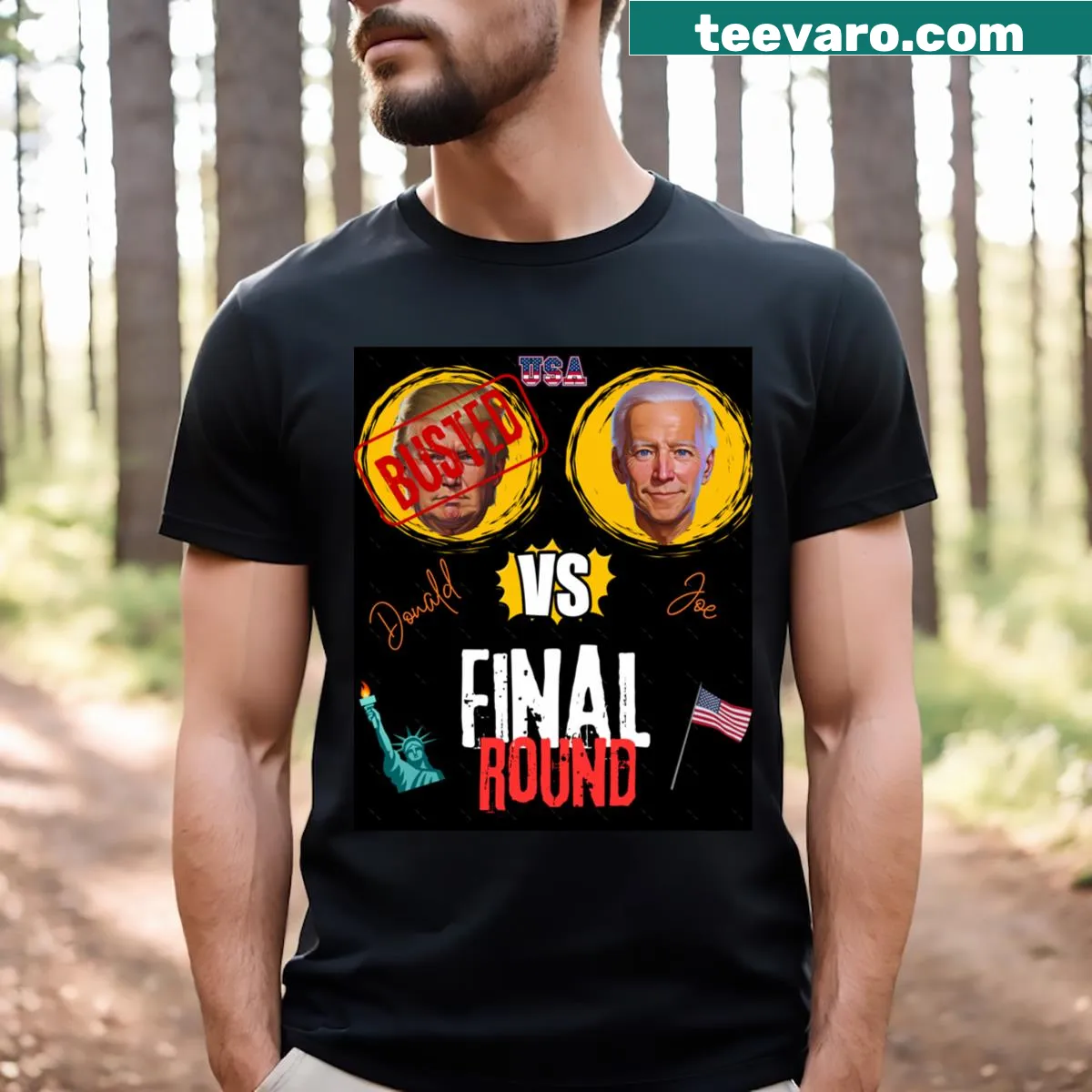 Final Round Donald Vs Joe humorous T-shirt — on a men's t-shirt