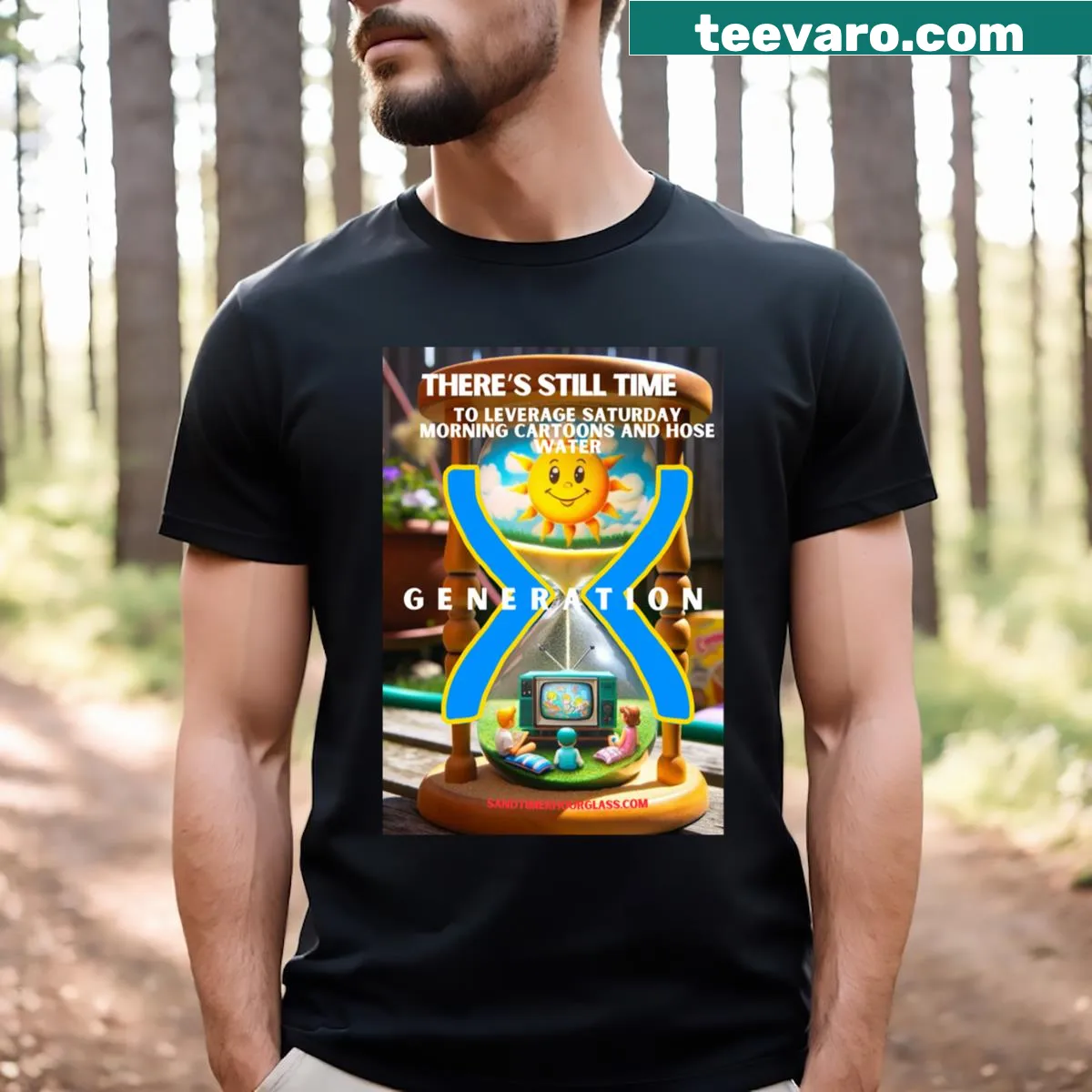 Nostalgic T-shirt celebrating Gen X childhood with retro graphics — on a men's t-shirt