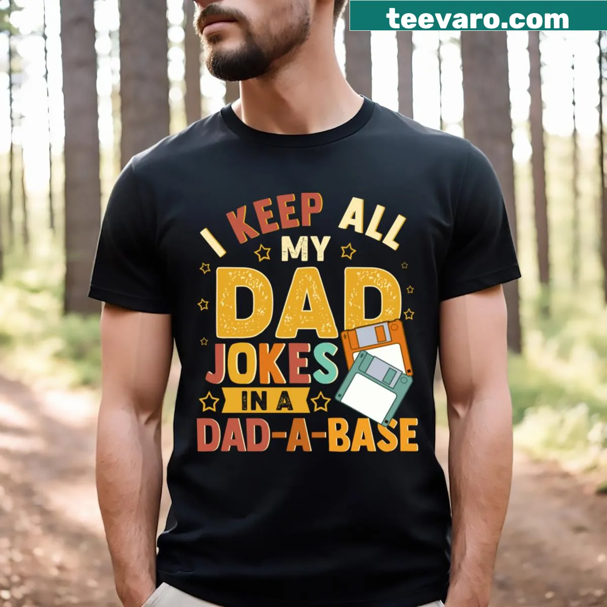 Vintage Dad T-shirt with humorous dad joke reference — on a men's t-shirt