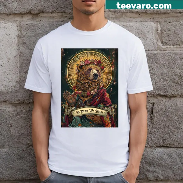 Typography based T-shirt with 'In Bear We Trust' text