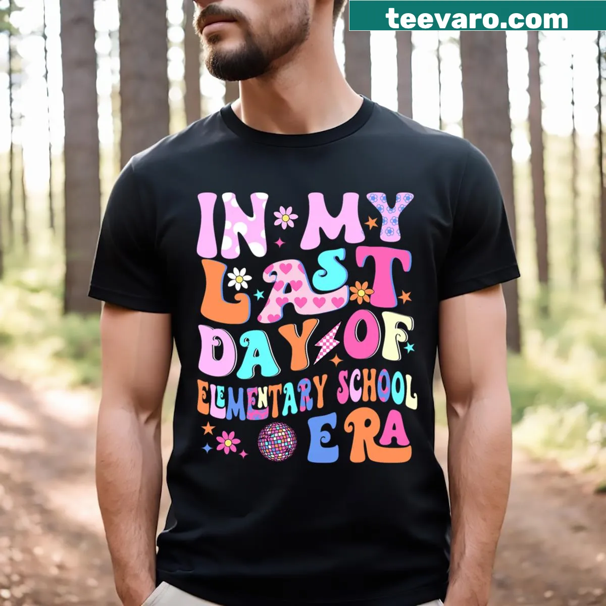 Elementary school graduation themed T-shirt for kids — on a men's t-shirt